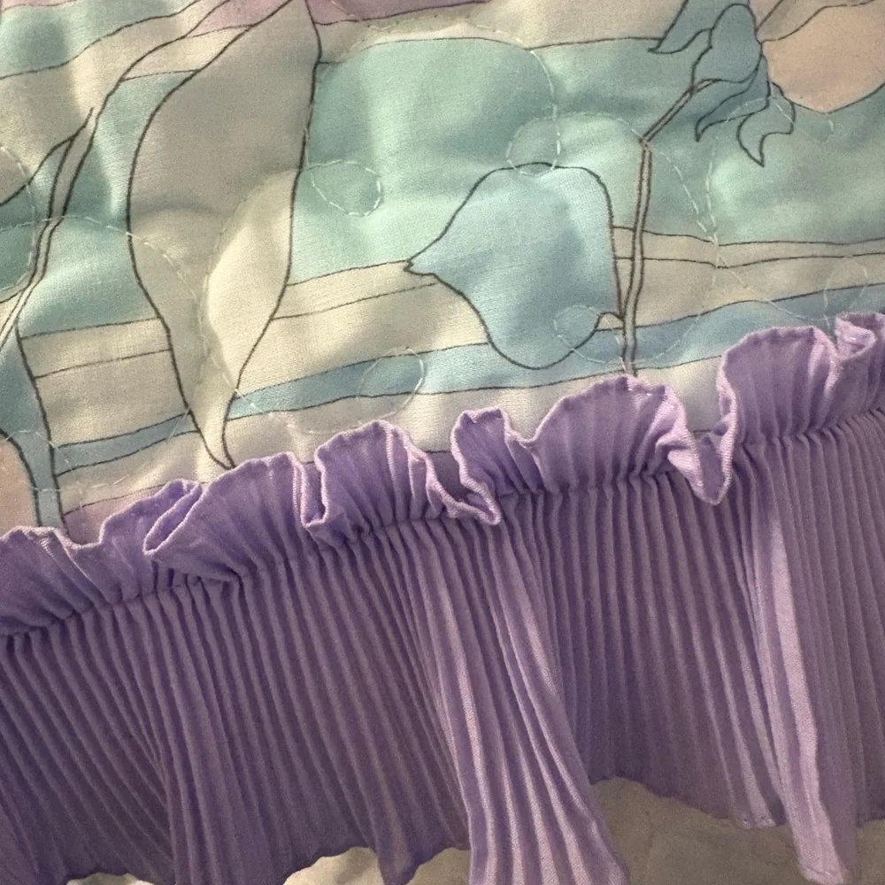 Pristine Vintage Purple & Blue Twin Bed Spread